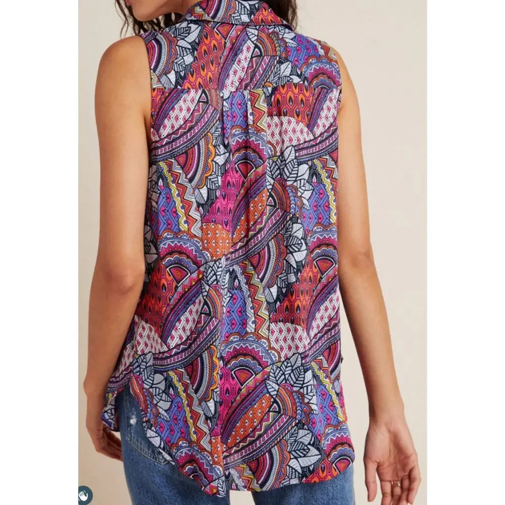 Maeve Whimsical‎ Pintucked Blouse size xs - Picture 2 of 9